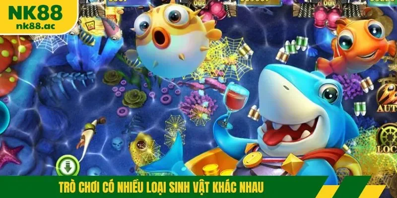 Trò chơi có nhiều loại sinh vật khác nhau